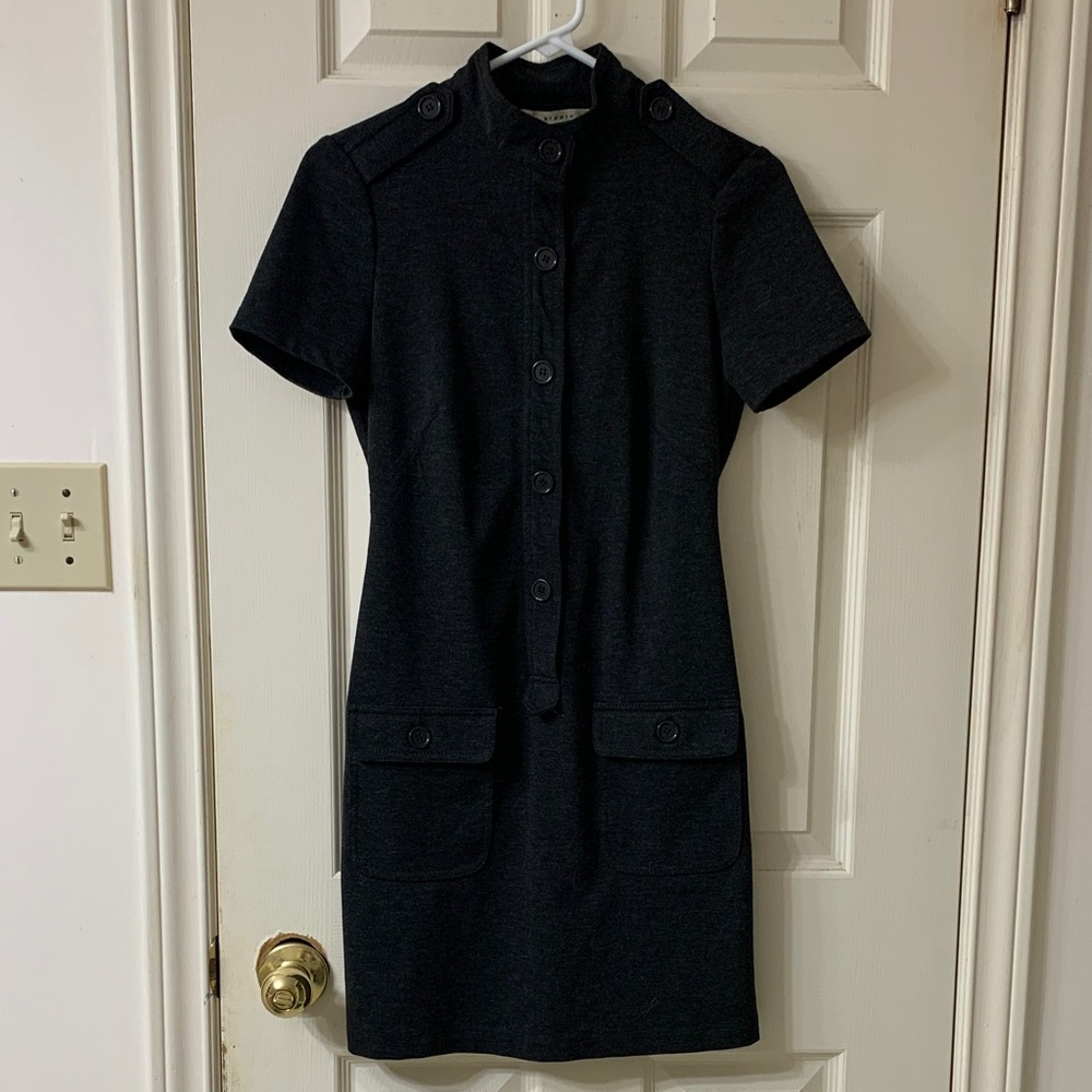 🌷3 for $25🌷Max Studio, US XS, Dark Grey Short Sleeve Military Style Shirt Dress